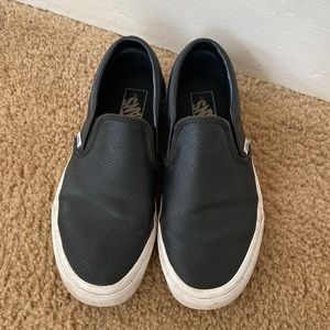 PERF LEATHER SLIP-ON VANS